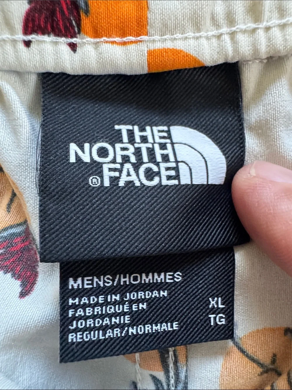 Men's The North Face Cream Desert Print Lounge Shorts - Cream withOrange Accents